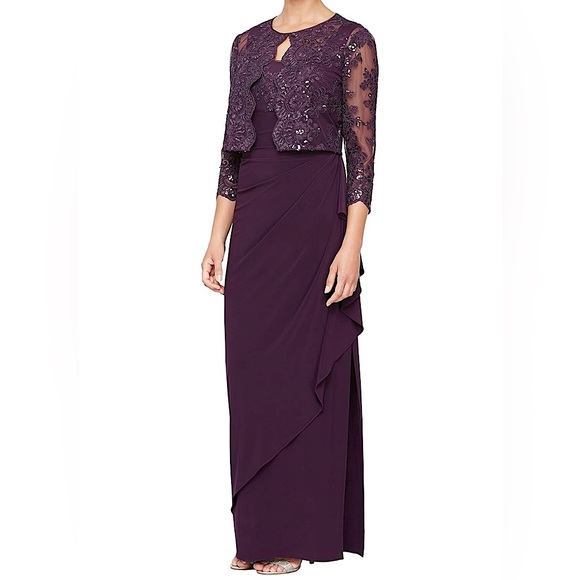 Alex Evenings Dresses Alex Evenings Womens Empire Waist Bolero